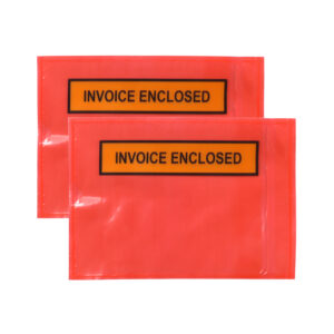 1000pcs 115mm x 165mm Invoice Enclosed Sticker Pouch Doculopes Printed Red