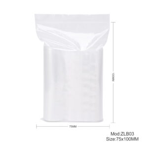 1000pcs 75mm x 100mm Resealable Ziplock Plastic Bags