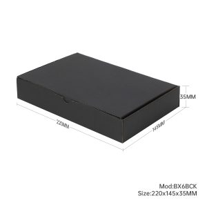 100pcs 220 x 145 x 35mm Full Black Diecut Mailing box