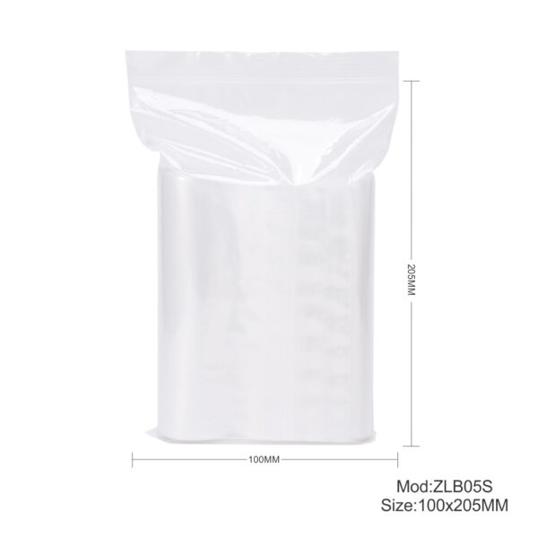 1000pcs 100mm x 205mm Resealable Ziplock Plastic Bags