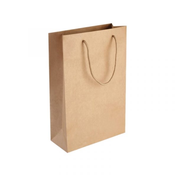 400pcs Kraft Paper Shopping Carry Bag 150×200 + 60mm