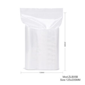 1000pcs 125mm x 205mm Resealable Ziplock Plastic Bags