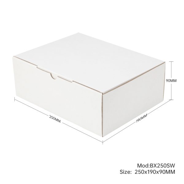 100pcs 250 x 190 x 90mm Diecut Mailing Box White