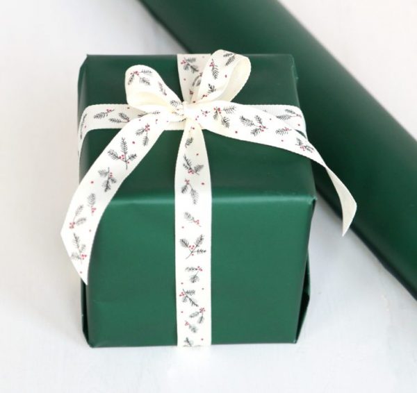 Wrapping Paper Roll 500mm X 60m Xmas Green 80GSM