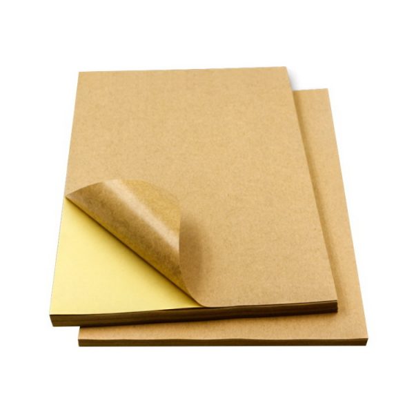 100pcs A4 Brown Kraft Sticker Paper Sheet Label