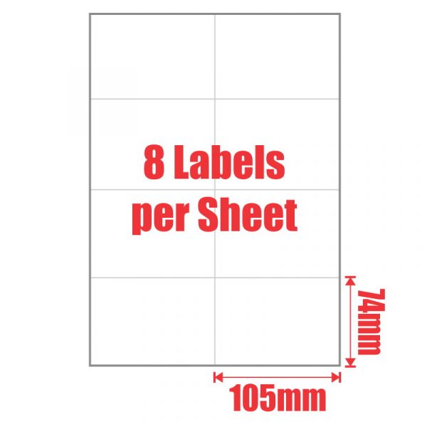 100pcs 8UP A4 Mailing Address Sticker Labels Self Adhesive