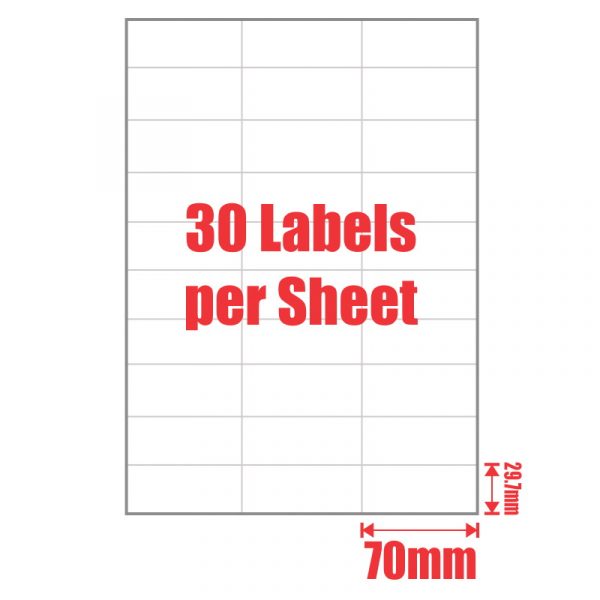 100pcs 30UP A4 Mailing Address Sticker Labels Self Adhesive