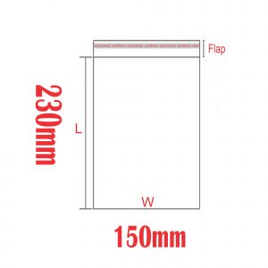 1000pcs 150mm x 230mm Polypropanlene BOPP Bag 35um