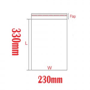 100pcs 230mm x 330mm Polypropanlene BOPP Bag 35um