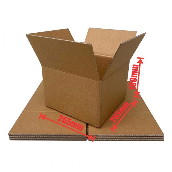 20pcs Heavy Duty 265 x 265 x 180mm Brown Double Wall Mailing Box