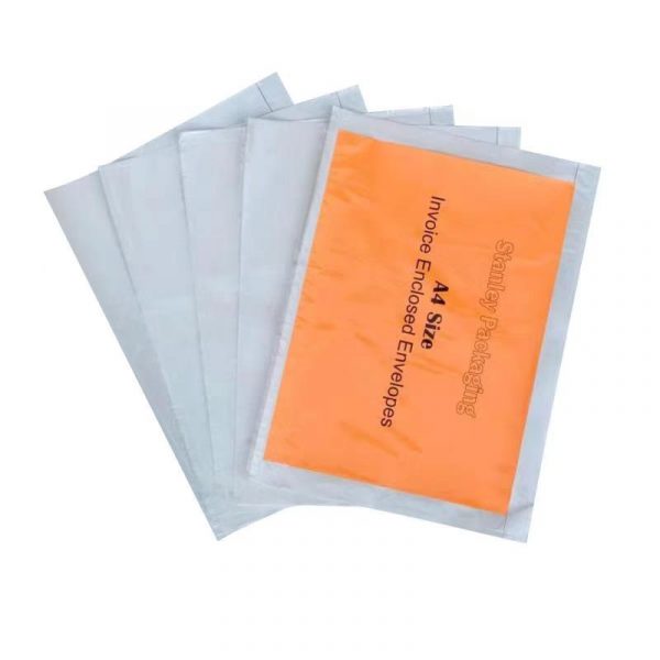 250pcs 330mm x 240mm A4 Invoice Enclosed Sticker Pouch Doculopes Plain