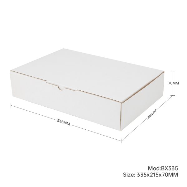 100pcs 335 x 215 x 70mm Diecut Mailing Box White