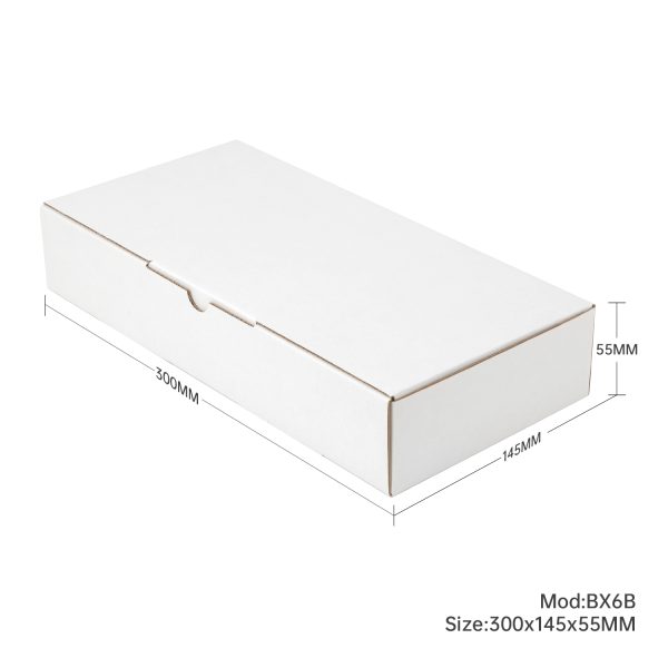 100pcs 300 x 145 x 55mm Diecut Mailing box White