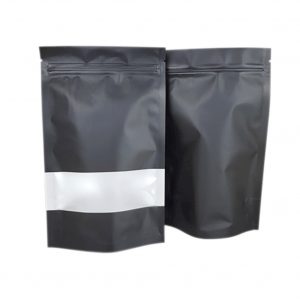 100x Black Stand Up Pouches with Window 120x200mm