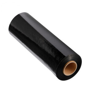 4 Rolls 25UM Black 500mm x 400m Hand Stretch Film Cast Pallet Wrap