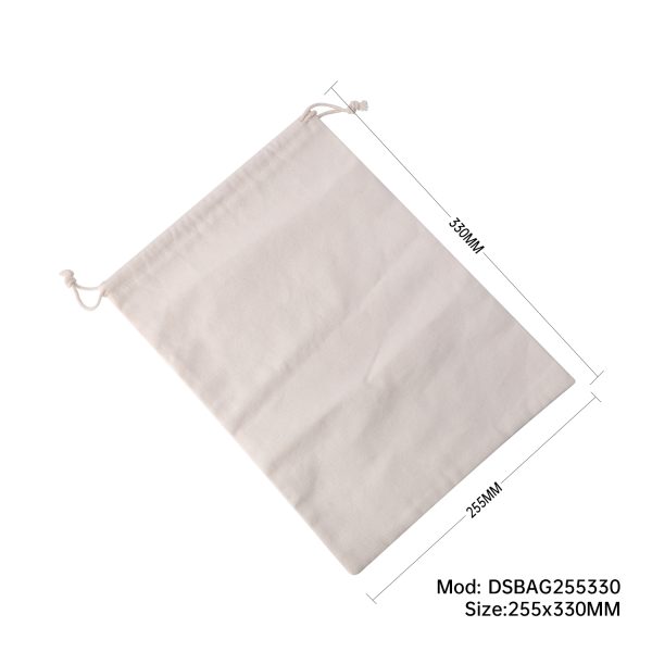 50pcs Calico Drawstring Bag 255x330mm Natural Cotton Pouches