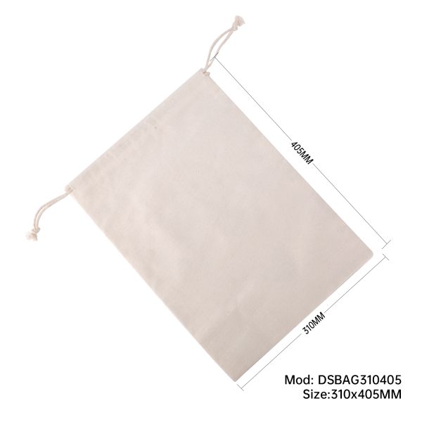 50pcs Calico Drawstring Bag 310x405mm Natural Cotton Pouches