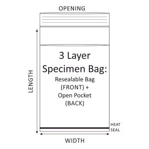 100x Red Tint URGENT Specimen Bag 160x255mm 45um