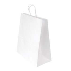 100pcs White Paper Twisted handle Bag 320x360+150mm