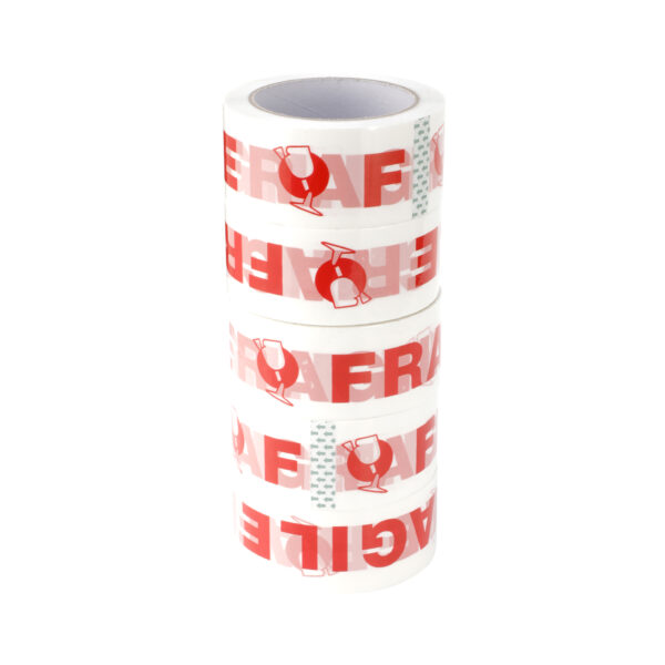 36 Rolls 48mmx75m Fragile Packaging Tapes Red/White