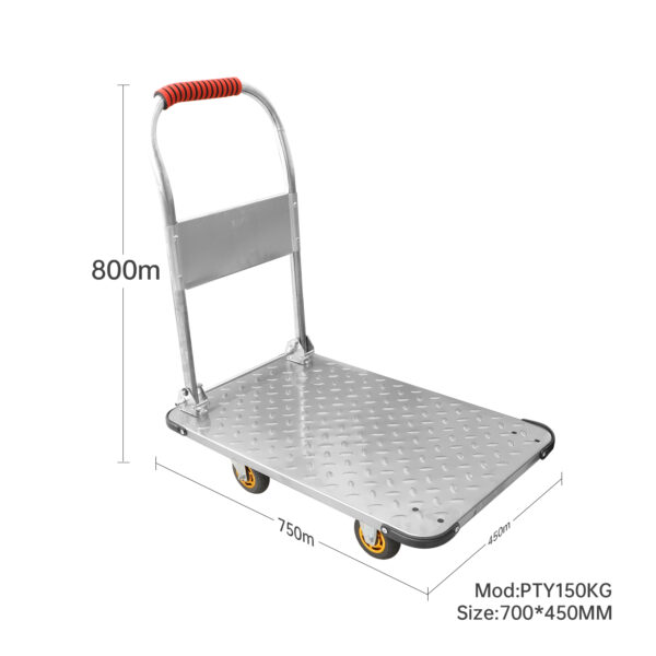 150KG Stainless Steel Platform Trolleys Heavy duty 800x750mm