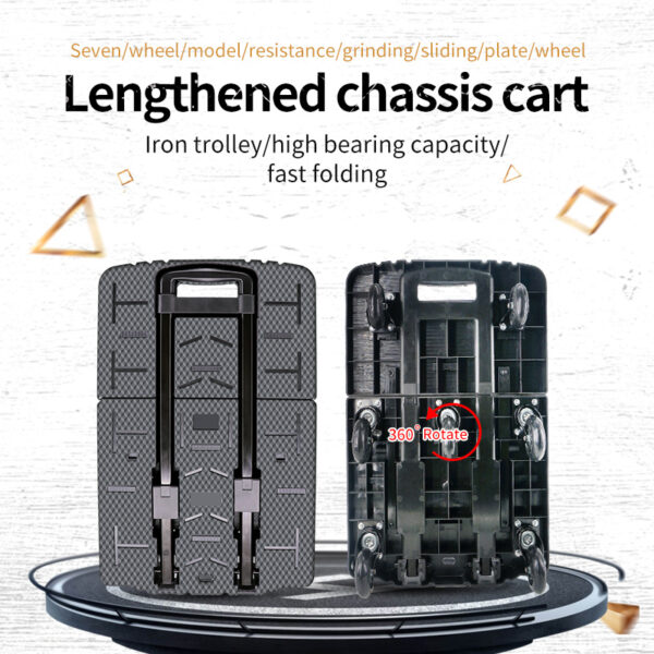 Foldable Platform Trolly 700 x 400mm 200KG 7 WHEELS3