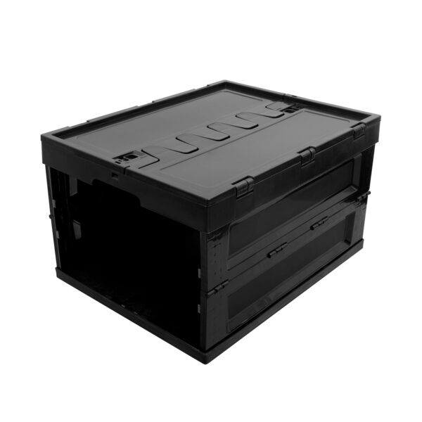 Folding Storage Box Workshop Container 53L Black 5pcs