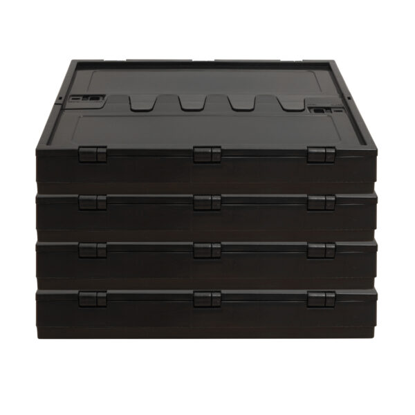 Folding Storage Box Workshop Container 53L Black 5pcs