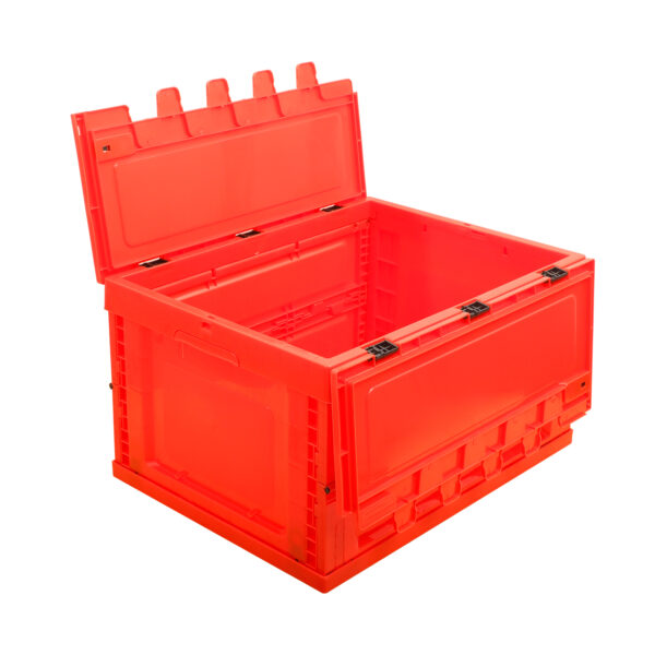 Folding Storage Box Workshop Container 53L Red 5pcs