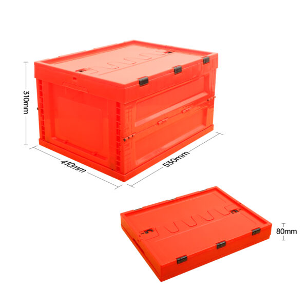 Folding Storage Box Workshop Container 53L Red 5pcs