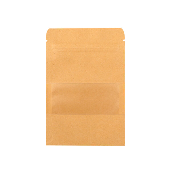 300x Kraft Paper Stand Up Pouches with Window-Coated-180x280mm