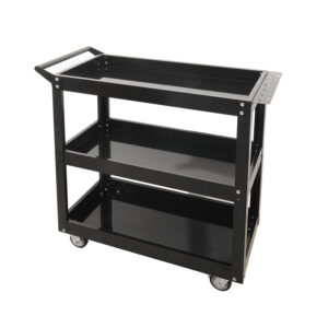 Tool Cart Trolley 3-Tier Steel Mechanic Storage Load capacity-300kg Black