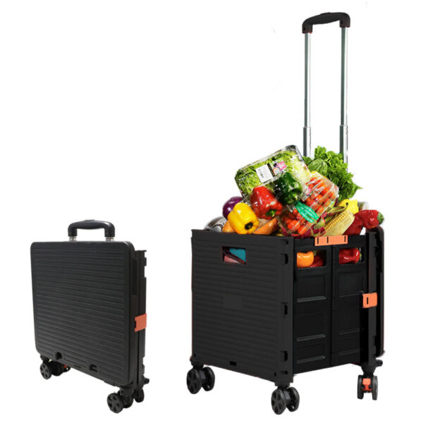 Foldable Cart 40KG Load Capacity 55L Platform Trolley BLACK