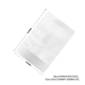 500x Clear Stand Up Pouches Zipper Bag 100x150mm