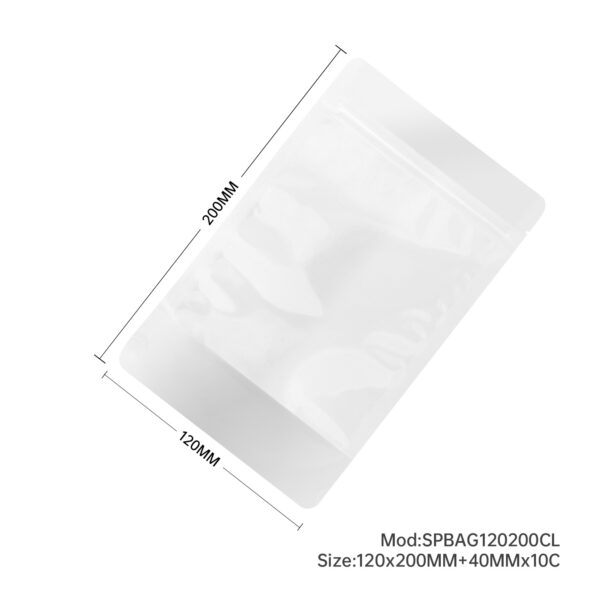 500x Clear Stand Up Pouches Zipper Bag 120x200mm