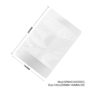 500x Clear Stand Up Pouches Zipper Bag 140x200mm