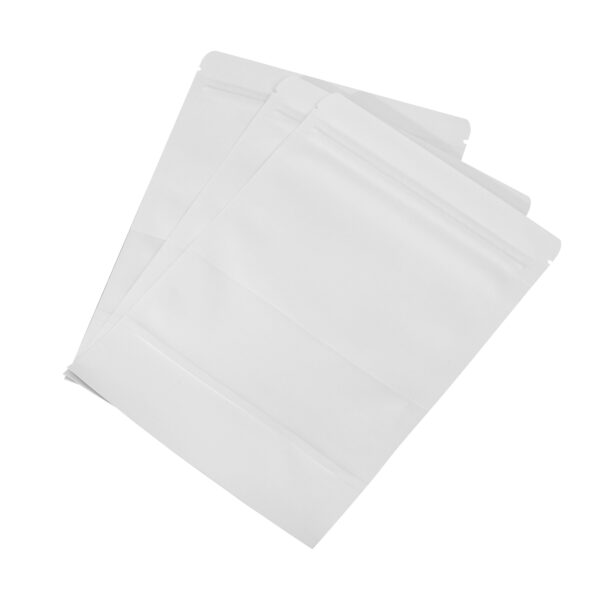 500x White Stand Up Pouches with Window-Coated-140x200mm