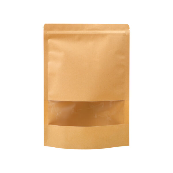 300x Kraft Paper Stand Up Pouches with Window-Coated-250x350mm