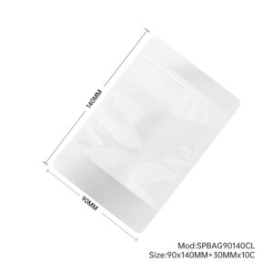 500x Clear Stand Up Pouches Zipper Bag 90x140mm