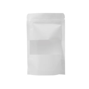 500x White Stand Up Pouches with Window-Coated-90x140mm