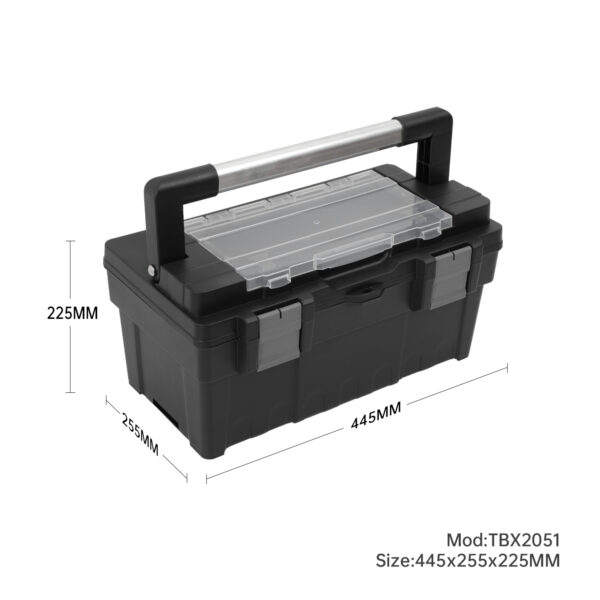 Plastic Black Tool Box 445x255x225mm