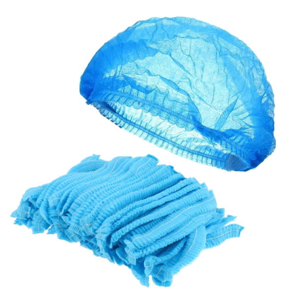 1000pcs Blue Disposable Berets Crimped 21" Caps