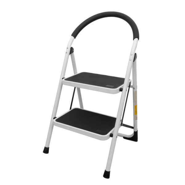 2 Steps Steel Folding Ladder Stool Heavy Duty 150kg