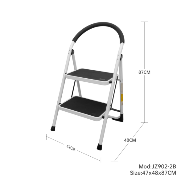 2 Steps Steel Folding Ladder Stool Heavy Duty 150kg