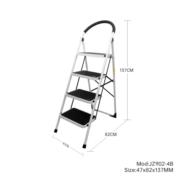 4 Steps Steel Folding Ladder Stool Heavy Duty 150kg