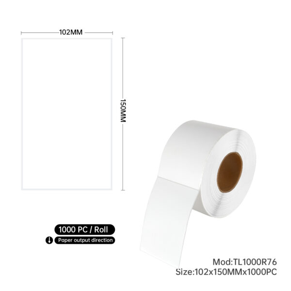 4Rolls Thermal Shipping Label 102mm x 150mm 1000pcs/roll 76mm core